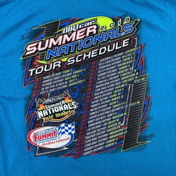 DIRTcar Summer Nationals Racing Graphic Tee Thrifted Vintage Style Size XL - Picture 7 of 9